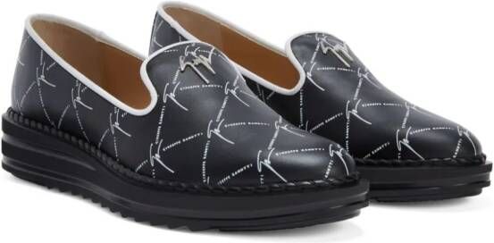 Giuseppe Zanotti Tim leren loafers Zwart