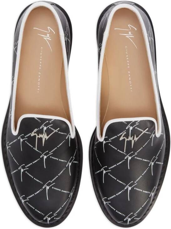 Giuseppe Zanotti Tim leren loafers Zwart