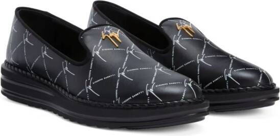 Giuseppe Zanotti Tim leren loafers Zwart