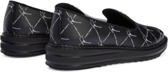 Giuseppe Zanotti Tim leren loafers Zwart