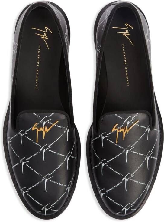 Giuseppe Zanotti Tim leren loafers Zwart