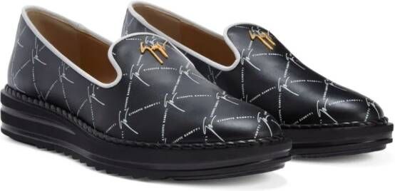 Giuseppe Zanotti Tim leren loafers Zwart