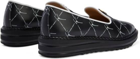 Giuseppe Zanotti Tim leren loafers Zwart