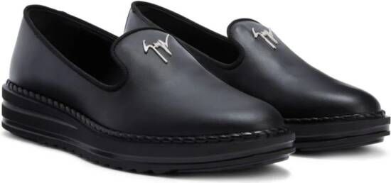 Giuseppe Zanotti Tim leren loafers Zwart