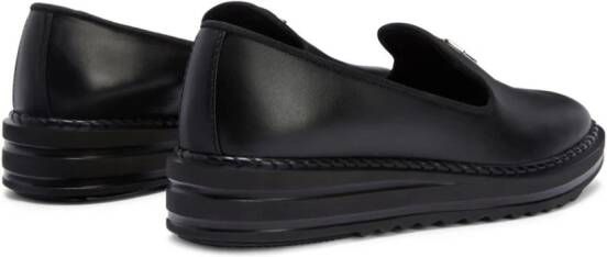 Giuseppe Zanotti Tim leren loafers Zwart