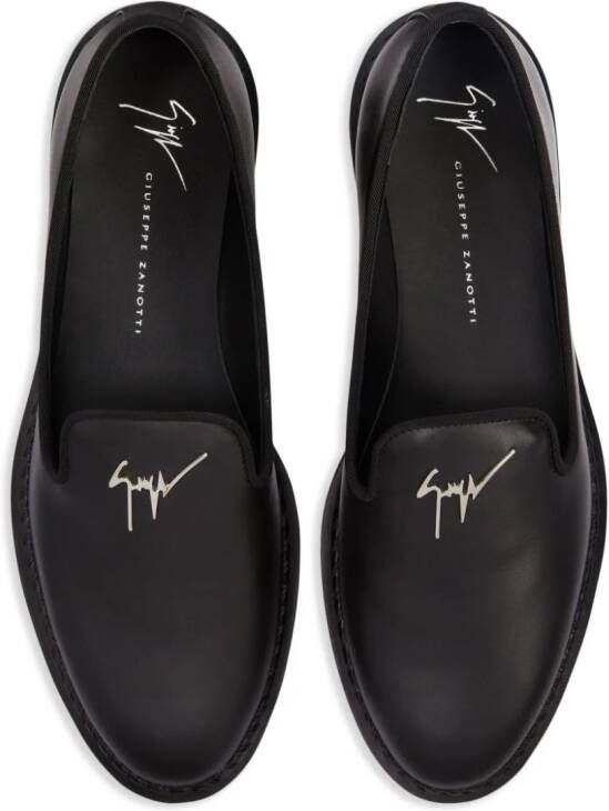 Giuseppe Zanotti Tim leren loafers Zwart