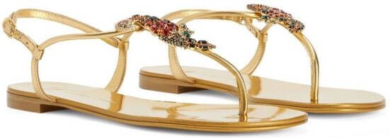 Giuseppe Zanotti Tropical Beach leren sandalen Goud