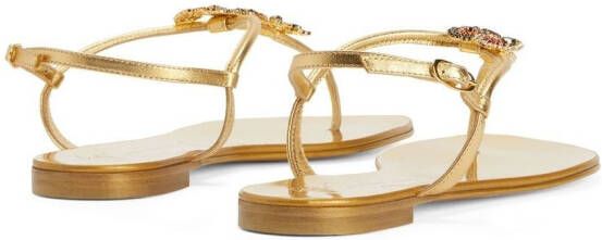 Giuseppe Zanotti Tropical Beach leren sandalen Goud