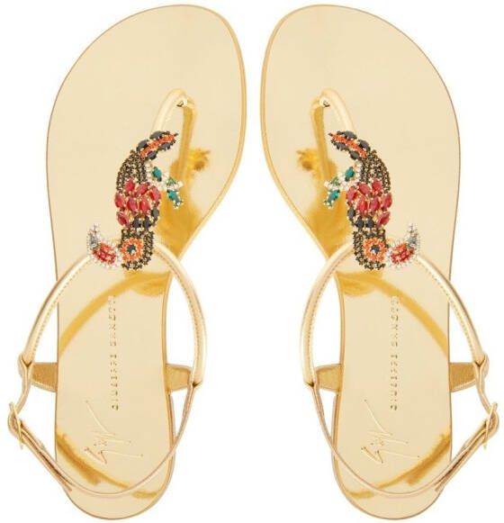 Giuseppe Zanotti Tropical Beach leren sandalen Goud