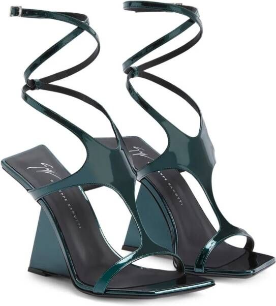 Giuseppe Zanotti Tutankamon lakleren sandalen Groen