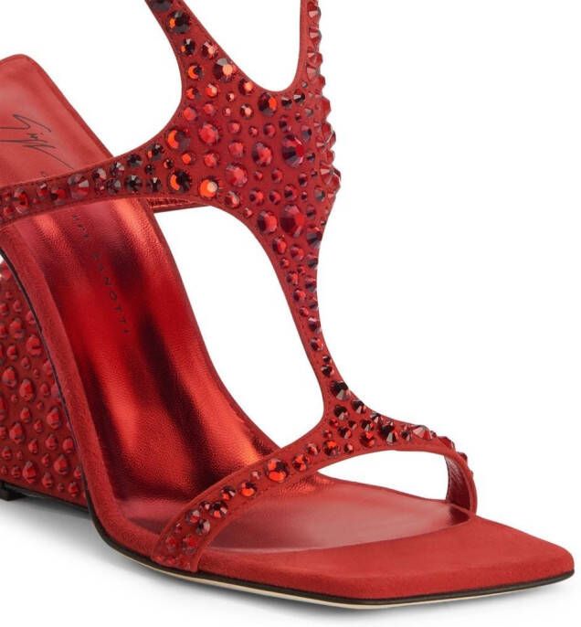 Giuseppe Zanotti Tutankamon sandalen verfraaid met kristallen Rood