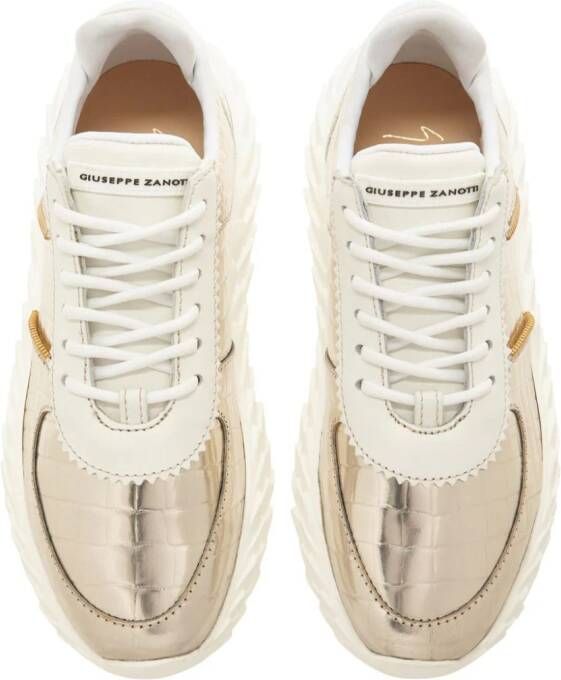 Giuseppe Zanotti Urchin sneakers met krokodillen-reliëf Goud