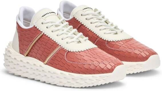 Giuseppe Zanotti Urchin leren sneakers Rood