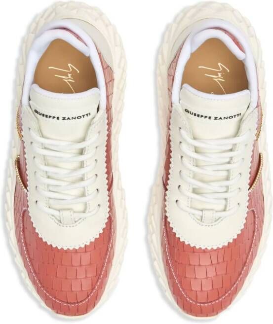 Giuseppe Zanotti Urchin leren sneakers Rood