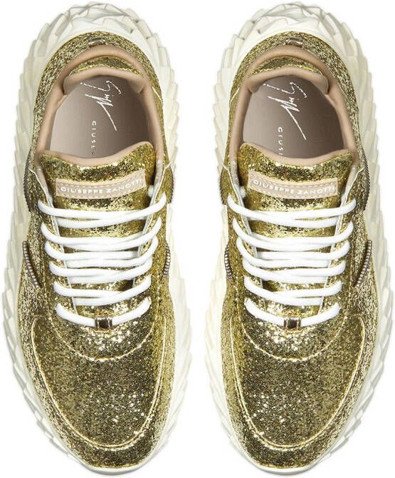 Giuseppe Zanotti Urchin sneakers met glitter Goud