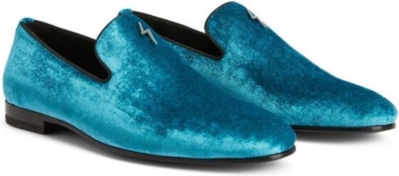 Giuseppe Zanotti Fluwelen loafers Blauw