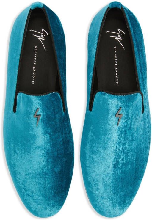 Giuseppe Zanotti Fluwelen loafers Blauw