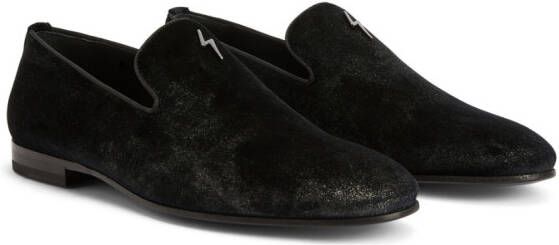 Giuseppe Zanotti Fluwelen loafers Zwart