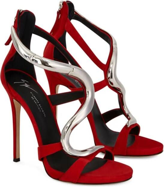 Giuseppe Zanotti Venere metallic sandalen Rood