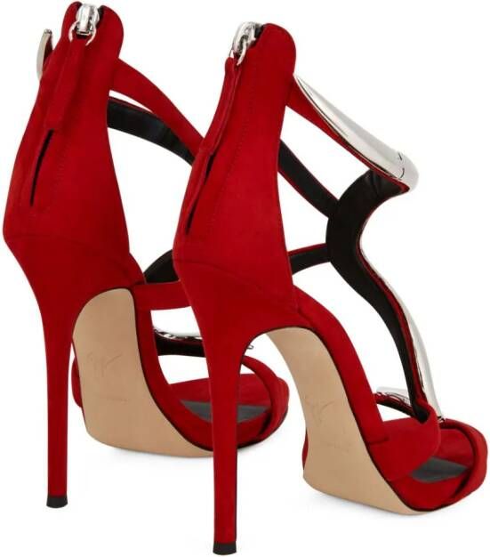 Giuseppe Zanotti Venere metallic sandalen Rood