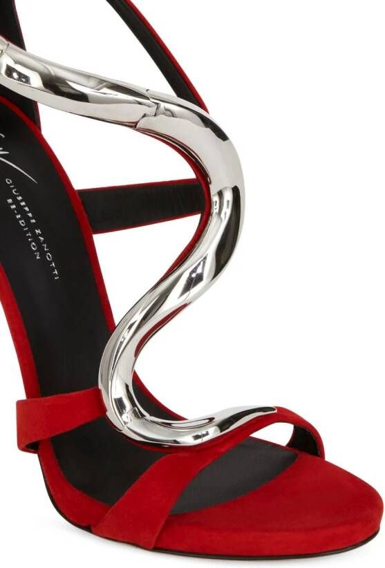 Giuseppe Zanotti Venere metallic sandalen Rood