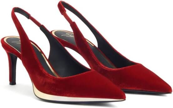 Giuseppe Zanotti Virgyn fluwelen pumps Rood