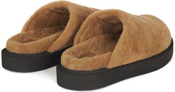 Giuseppe Zanotti Wynter lammy slippers Beige
