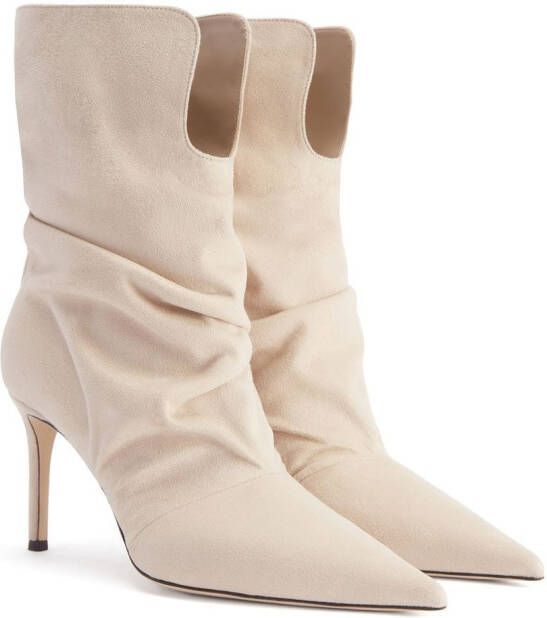 Giuseppe Zanotti Yunah suède enkellaarzen Beige