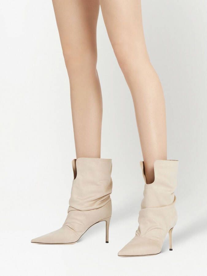 Giuseppe Zanotti Yunah suède enkellaarzen Beige