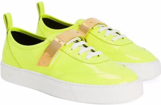 Giuseppe Zanotti Zenas sneakers met klittenband Geel