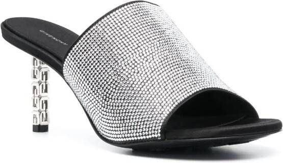 Givenchy G-cube muiltjes verfraaid met stras Zilver