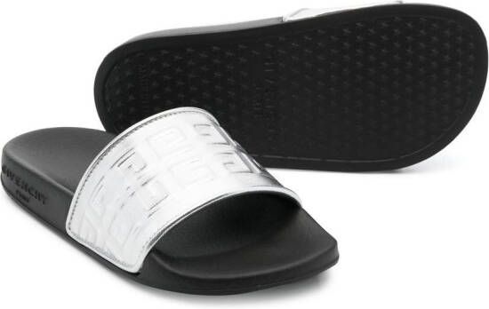 Givenchy Kids Slippers met Greca-reliëf Zilver