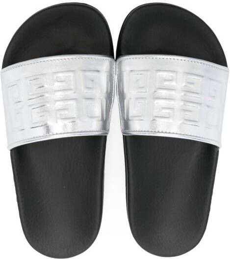 Givenchy Kids Slippers met Greca-reliëf Zilver