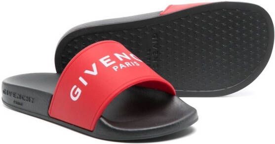 Givenchy Kids Slippers met logo Rood