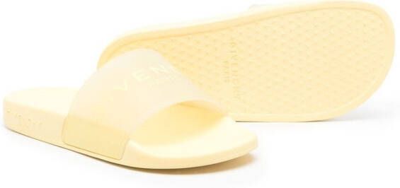 Givenchy Kids Teenslippers met logoprint Beige