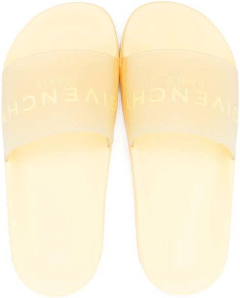 Givenchy Kids Teenslippers met logoprint Beige