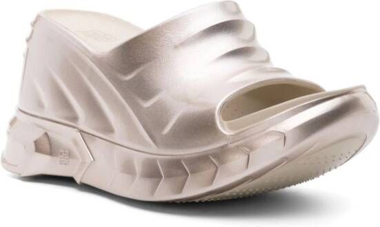 Givenchy Marshmallow 110mm slippers met sleehak Goud