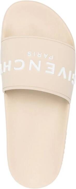 Givenchy Slippers met logo-reliëf Beige