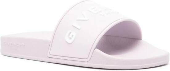 Givenchy Slippers met logo-reliëf Paars