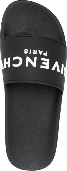 Givenchy Slippers met logo-reliëf Zwart