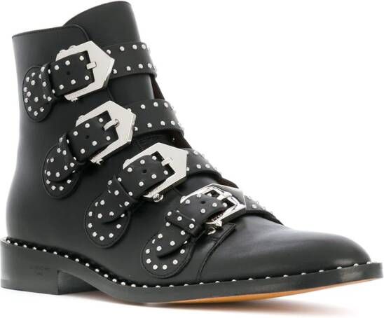 Givenchy studs buckled boots Zwart