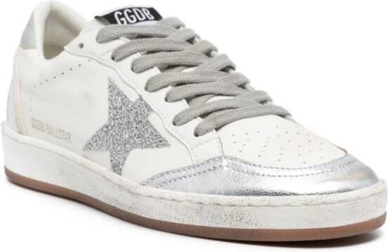 Golden Goose Ballstar leren sneakers met glitter Wit