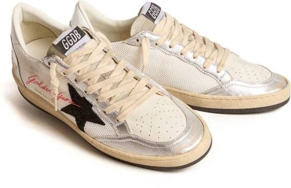 Golden Goose Ballstar metallic leren sneakers Wit