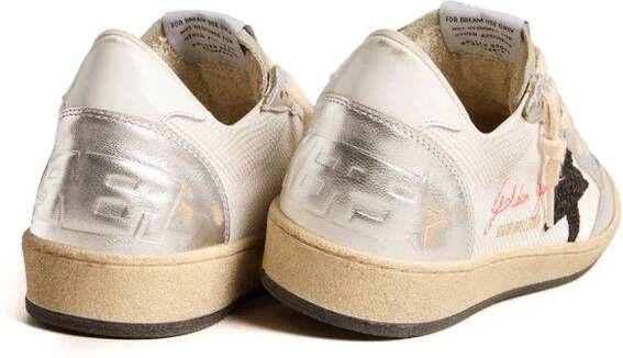 Golden Goose Ballstar metallic leren sneakers Wit