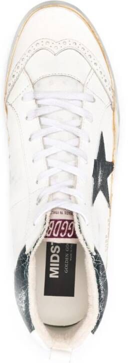 Golden Goose Mid Star sneakers met gebarsten effect Beige