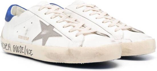 Golden Goose Super-Star gerafelde sneakers Wit