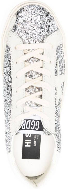 Golden Goose Hi-Star glitter sneakers Zilver