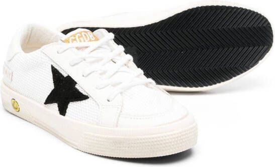 Golden Goose Kids May sneakers met sterpatch Wit