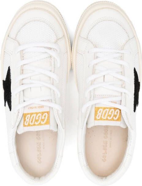 Golden Goose Kids May sneakers met sterpatch Wit