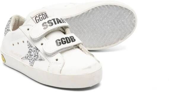 Golden Goose Kids Old School sneakers met glitter Wit